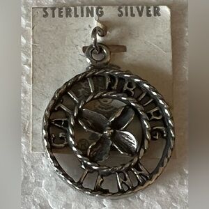 Vintage Gatlinburg Tennessee Floral Sterling Silver Charm Wildflower